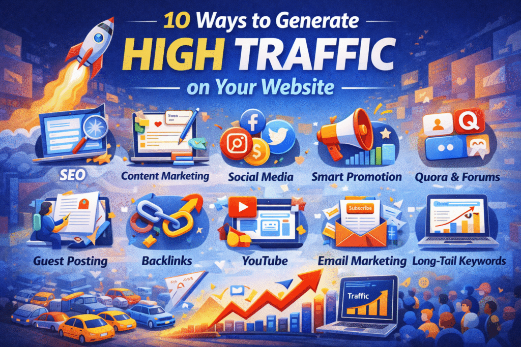 10 ways to generate high traffic on the website
